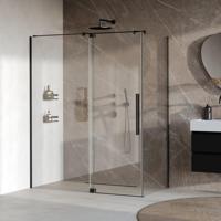 BRAUER Stellar Douchecabine - 160x100x200cm - draaideur - glascoating - omkeerbaar - helder glas - mat zwart GS-SRC1H160100200MZ