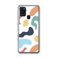 Memphis Shapes Blue: Samsung Galaxy A21s Transparant Hoesje