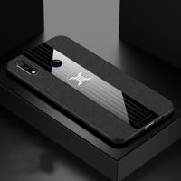 Voor OPPO Realme X lite XINLI stiksels doek Textue schokbestendige TPU beschermhoes (zwart)