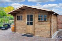 Blokhut - Tuinhuis Mika | 28 mm | vuren honinggeel geïmpregneerd