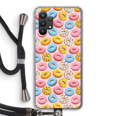 Pink donuts: Samsung Galaxy A32 5G Transparant Hoesje met koord