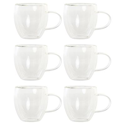 Koffieglazen dubbelwandig - set 6x - cappuccino glazen - 250 ml