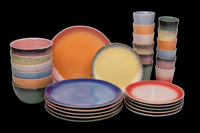 30 delige serviesset - 6 personen - meerkleurig - aardewerk - Fire style - Kade 171 - hip en trendy