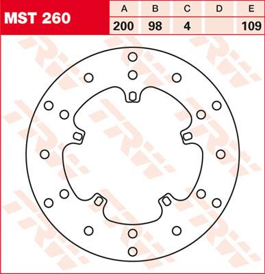 TRW Remschijf, remschijven voor de moto, MST260