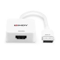 LINDY 38303 HDMI / DisplayPort Converter [1x HDMI-bus - 1x DisplayPort stekker] Wit 9.5 cm - thumbnail