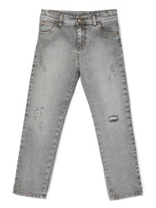 Versace Kids jean droit à patch logo - Gris