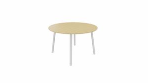 Tafel 9311 rond - 80 cm. - Wit - Beuken - Wit