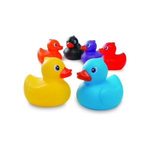 12x stuks rubber badeendjes gekleurd 6 cm