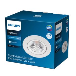 Philips Led inbouwspot Sparkle 5,5w - 2700K - 8,5cm wit 75568300