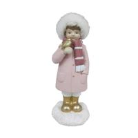 Kerstversiering DKD Home Decor Hars Meisjes (4 x 4 x 9,5 cm) (2 Stuks)