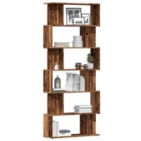 Boekenkast 80x24x192 cm bewerkt hout oud houtkleurig