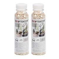 2x pakjes decoratie steentjes/kiezeltjes fijn beige 500 gram