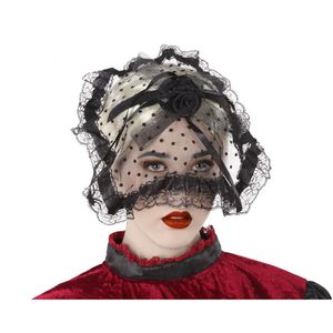 Halloween/horror verkleed diadeem/tiara/sluier - zombie/heks/lady - kunststof - dames/meisjes