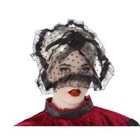 Halloween/horror verkleed diadeem/tiara/sluier - zombie/heks/lady - kunststof - dames/meisjes