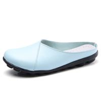Casual half drag Lazy schoenen ondiepe mond erwten schoenen voor vrouwen (kleur: baby blauw maat: 35)
