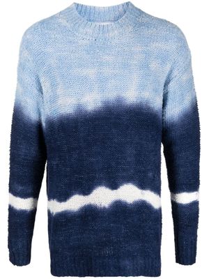 MARANT pull Henley à motif tie dye - Bleu