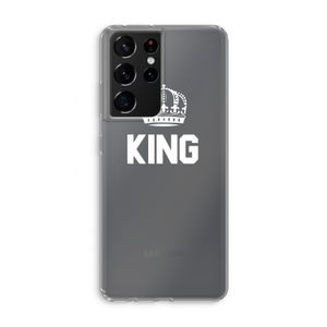 King zwart: Samsung Galaxy S21 Ultra Transparant Hoesje