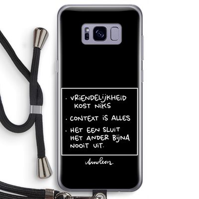 Mijn Motto's: Samsung Galaxy S8 Transparant Hoesje met koord