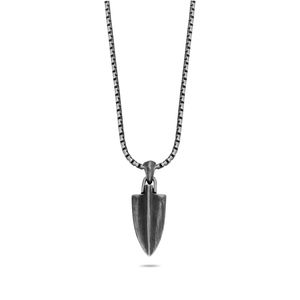 Frank 1967 7FN 0011 Ketting met hanger staal zilverkleurig-zwart 60 cm