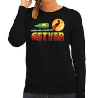 Funny emoticon sweater Helemaal naar de getver zwart dames