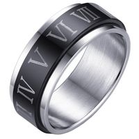 Stalen Spinning ring met Romeinse Cijfers-20mm