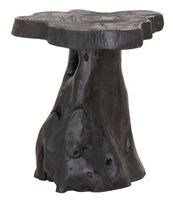 MUST Living Bijzettafel 'Mushroom' Teakhout, 40cm, kleur Zwart
