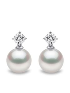 Yoko London puces d'oreilles en or blanc 18ct serties de perles Akoya - Argent