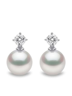 Yoko London puces d'oreilles en or blanc 18ct serties de perles Akoya - Argent