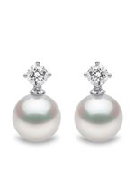 Yoko London puces d'oreilles en or blanc 18ct serties de perles Akoya - Argent