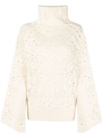 Ermanno Scervino pull en maille à fleurs - Blanc