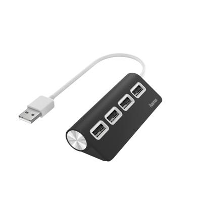 Hama USB-HUB, 4-POORTS, USB 2.0, 480 MBIT/S USB Hub Zwart