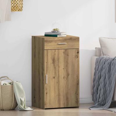 Dressoir artisanaal eikenkleurig 50 x 42,5 x 93 cm Bewerkt hout