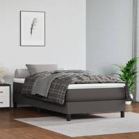 Pocketveringmatras 120x190x20 cm kunstleer grijs