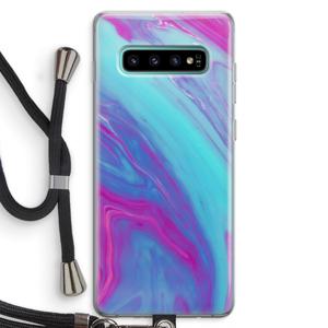 Zweverige regenboog: Samsung Galaxy S10 Plus Transparant Hoesje met koord