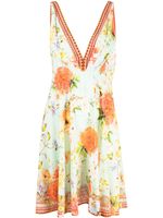 Camilla robe fleurie à col v - Vert