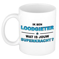 Ik ben loodgieter wat is jouw superkracht cadeau mok / beker wit en blauw - cadeau / verjaardag / beroepen   - - thumbnail