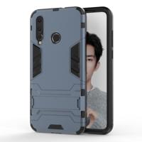 Schokbestendige PC + TPU Case voor Huawei Nova 4 met houder (marineblauw)