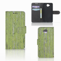Microsoft Lumia 650 Book Style Case Green Wood - thumbnail
