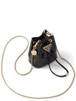 Prada mini sac à plaque logo - Noir