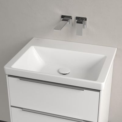 Wastafel Villeroy & Boch Subway 3.0 Met CeramicPlus Geen Kraangat Geen Overloop 60x47x16.5 cm Wit Alpin