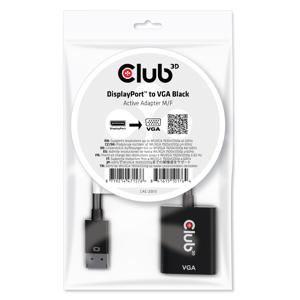 club3D CAC-2013 DisplayPort / VGA Adapter [1x DisplayPort stekker - 1x VGA-bus] Zwart