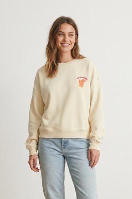 Only Onlliny L/s O-neck Print Cs Swt Sweater 4965230 Ecru Out Of Office