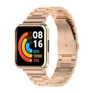 Stalen schakelband met case - Rosé goud - Xiaomi Redmi Watch 2 (Lite)