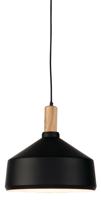 Hanglamp ijzer/hout Melbourne Ø35 zwart/naturel - L