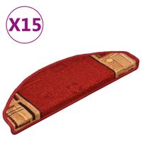 vidaXL Trapmatten zelfklevend 15 st 65x21x4 cm rood - thumbnail