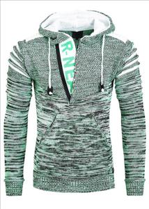 Rusty Neal - heren trui groen - neon - hoodie - 13343