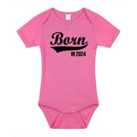 Born in 2024 cadeau baby rompertje roze meisjes - thumbnail