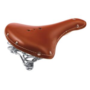 Selle Monte Grappa Zadel m/veer Old Frontiers leer cognac