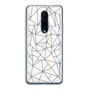 Geometrische lijnen zwart: OnePlus 7 Pro Transparant Hoesje
