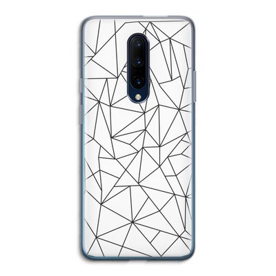 Geometrische lijnen zwart: OnePlus 7 Pro Transparant Hoesje
